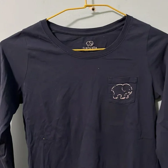 Ivory Ella Navy Blue Fitted Pocket T Shirt Size S - Picture 3 of 5